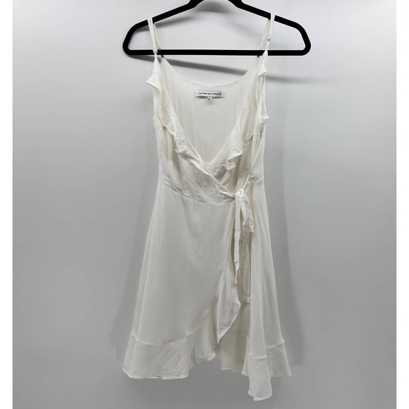 Cupcakes And Cashmere White Wrap Tunic Dress Layered Ruffle Sleeveless Small - Picture 2 of 12